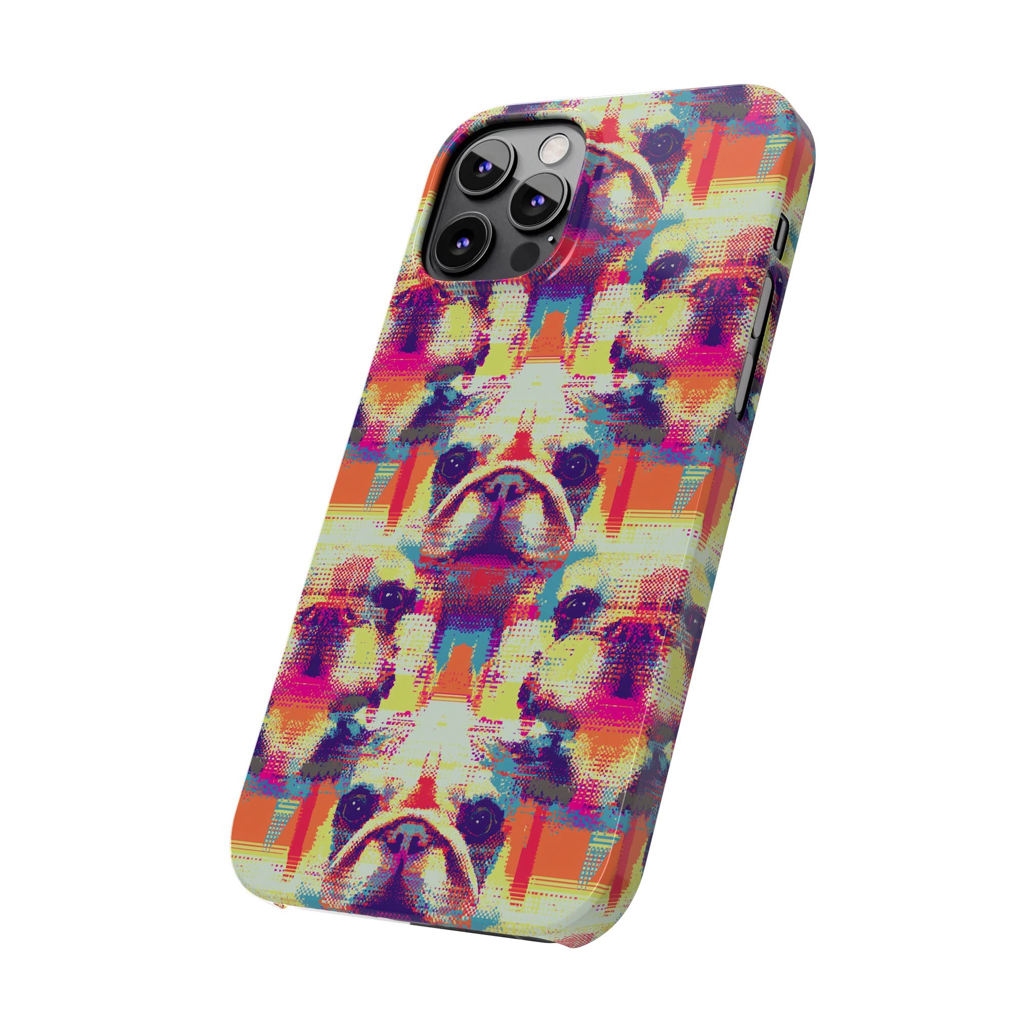 Glitchy Bulldog Blitz Slim Phone Cases