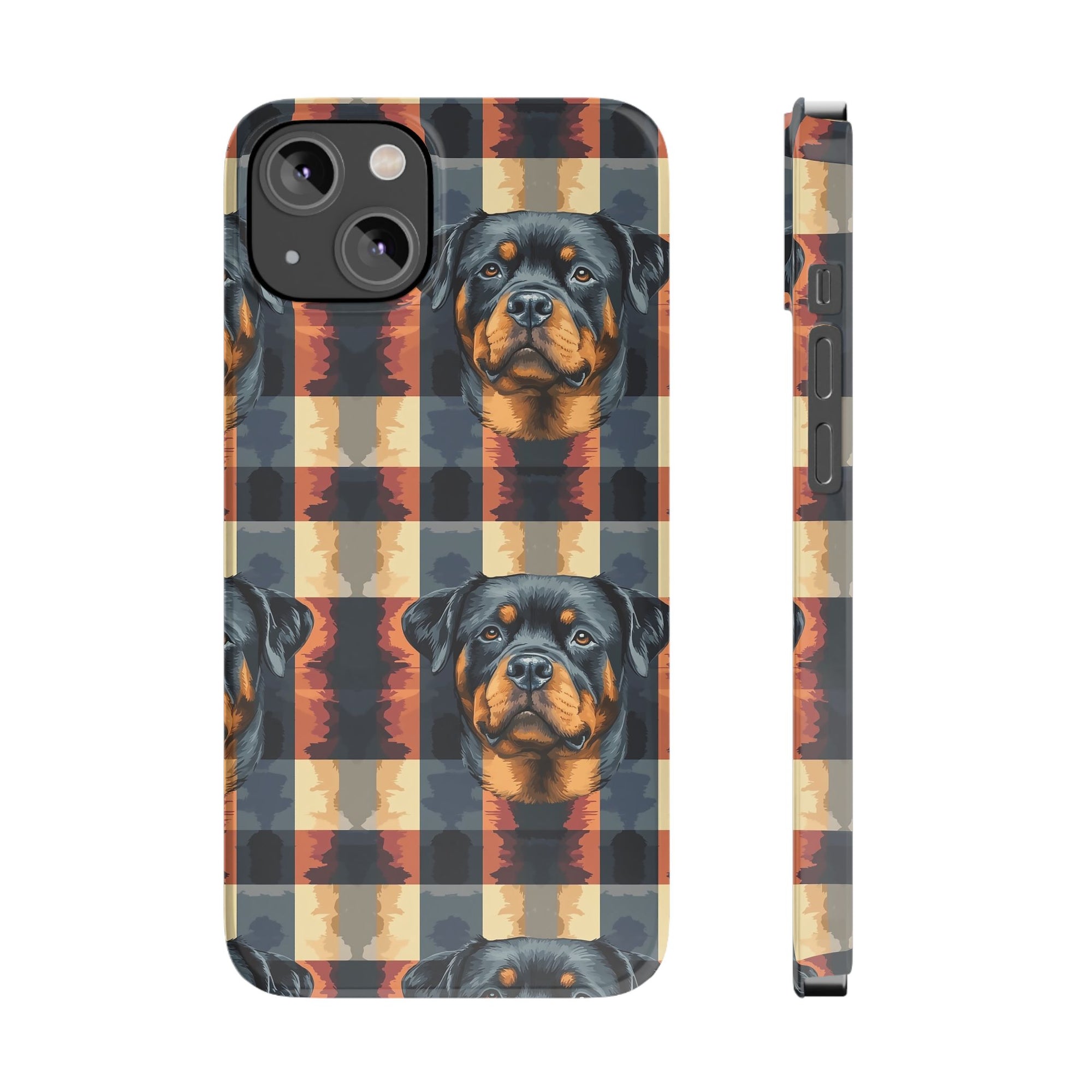 Pawsome Rottweiler Royalty Plaid Slim Phone Cases