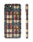 Pawsome Rottweiler Royalty Plaid Slim Phone Cases