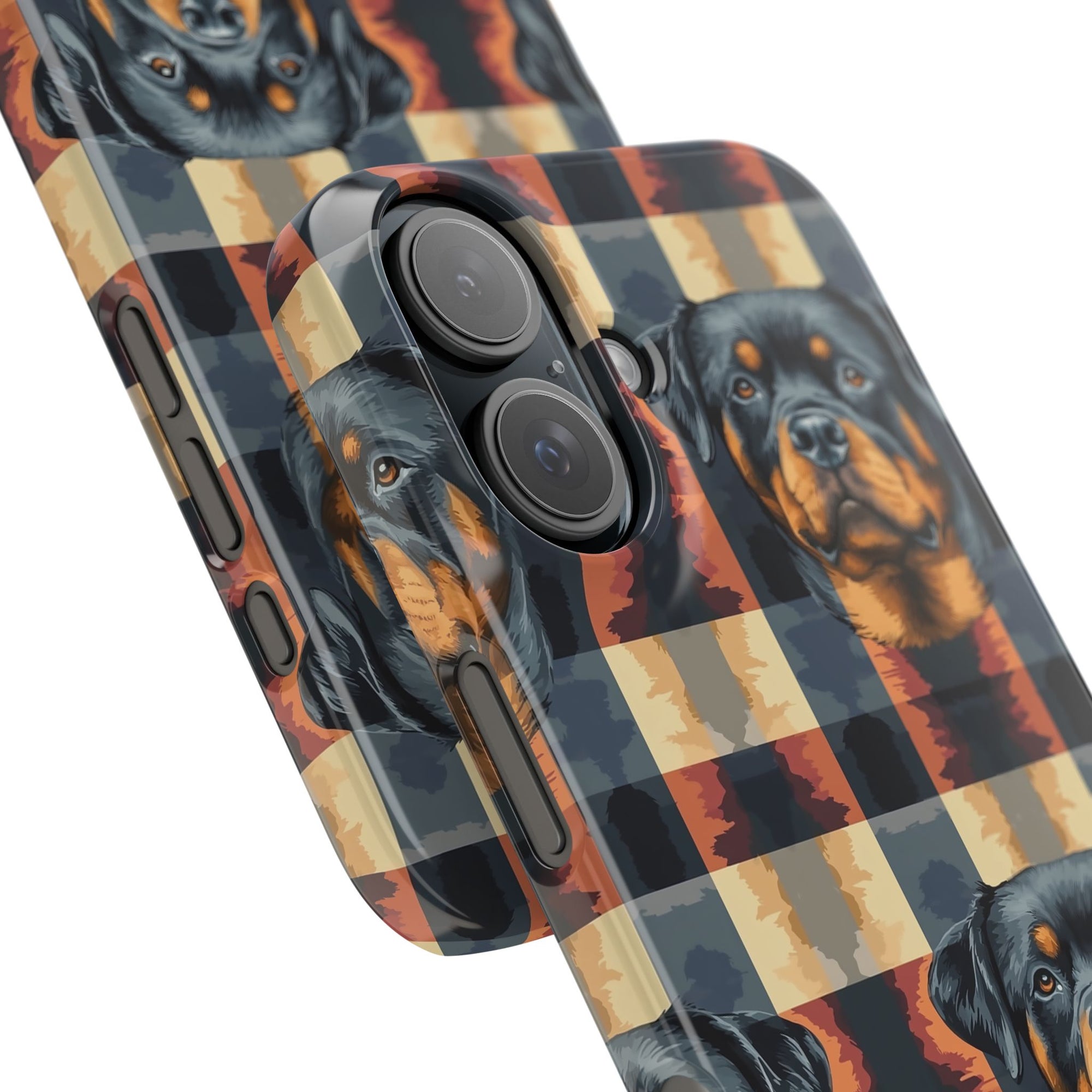 Pawsome Rottweiler Royalty Plaid Slim Phone Cases