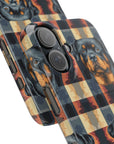 Pawsome Rottweiler Royalty Plaid Slim Phone Cases