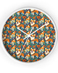 Corgi Carnival Couture Wall Clock