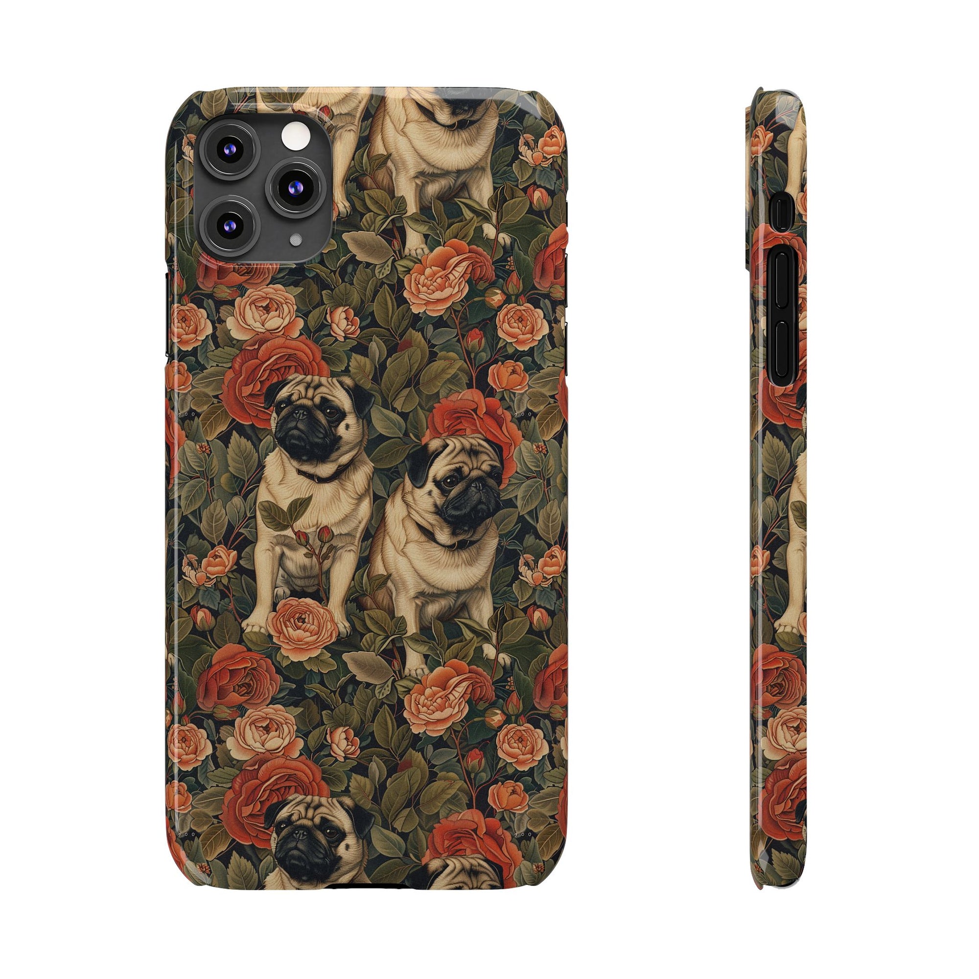 Blooming Pug Paradise Slim Phone Cases