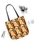 Golden Woof Abstract Glamour Canvas Tote Bag