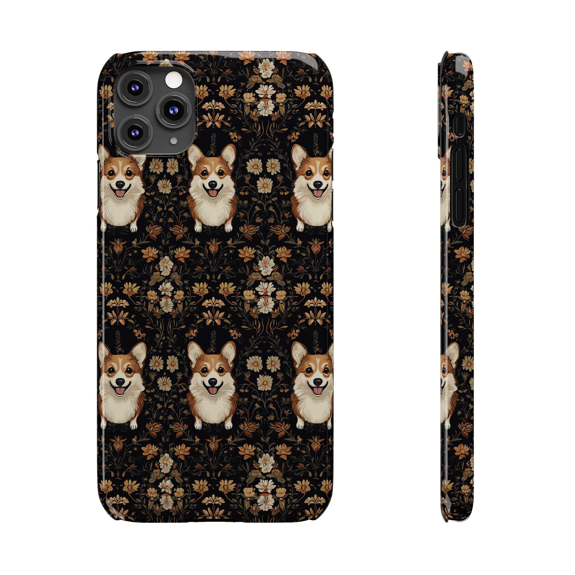 Nighttime Corgi Glow Stride Slim Phone Cases