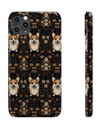 Nighttime Corgi Glow Stride Slim Phone Cases