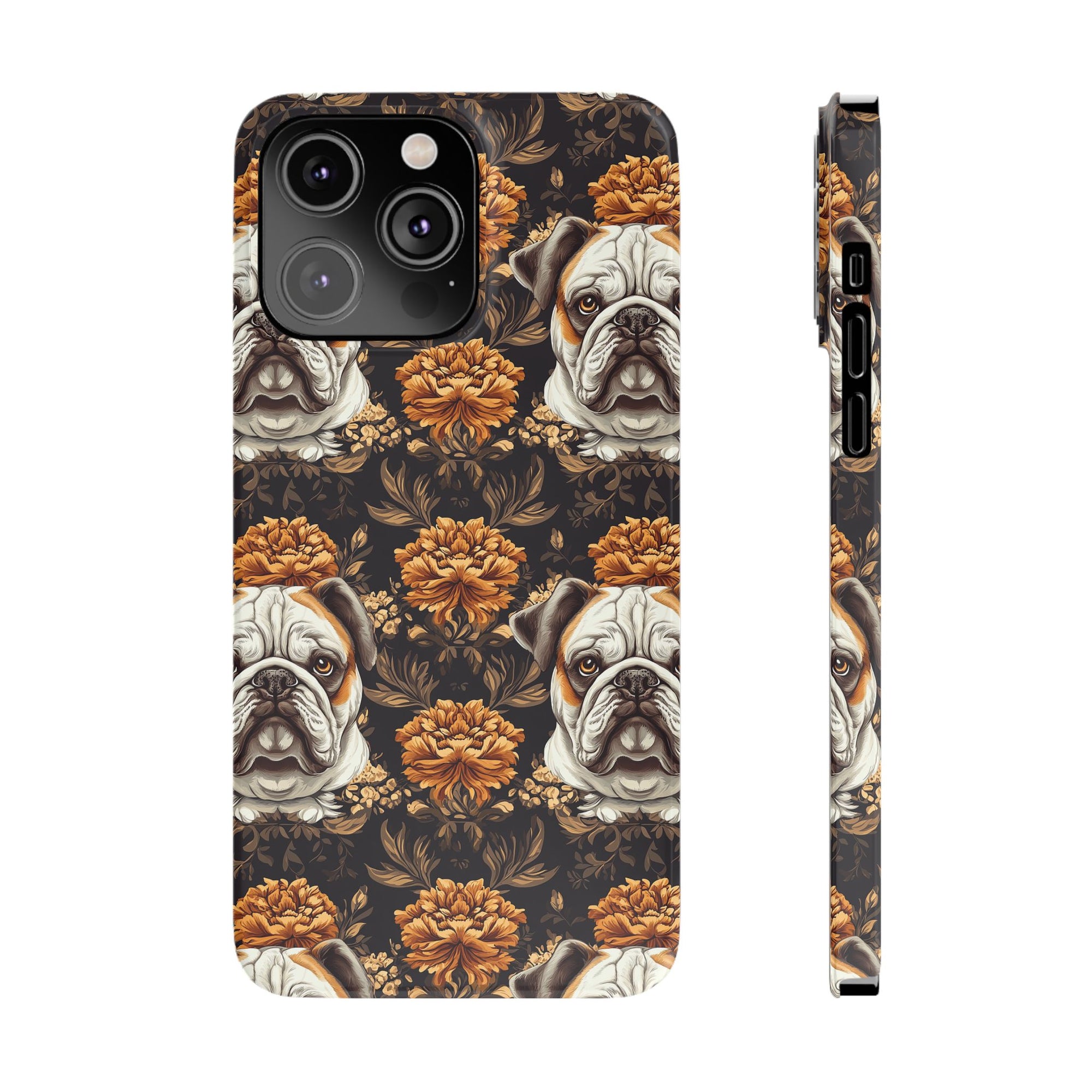 Bloomingly Bulldogistic Bouquet Slim Phone Cases