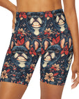 Gothic Rose Bulldog Noir Enchantment High Waisted Yoga Shorts