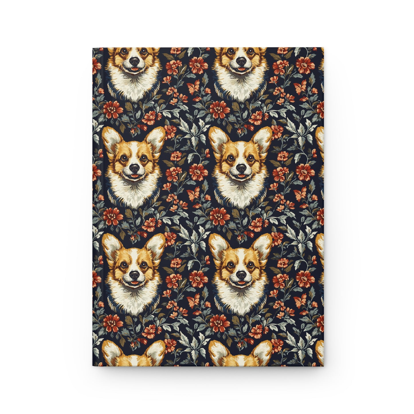 Floofy Corgi Blossom Blast Hardcover Journal Matte