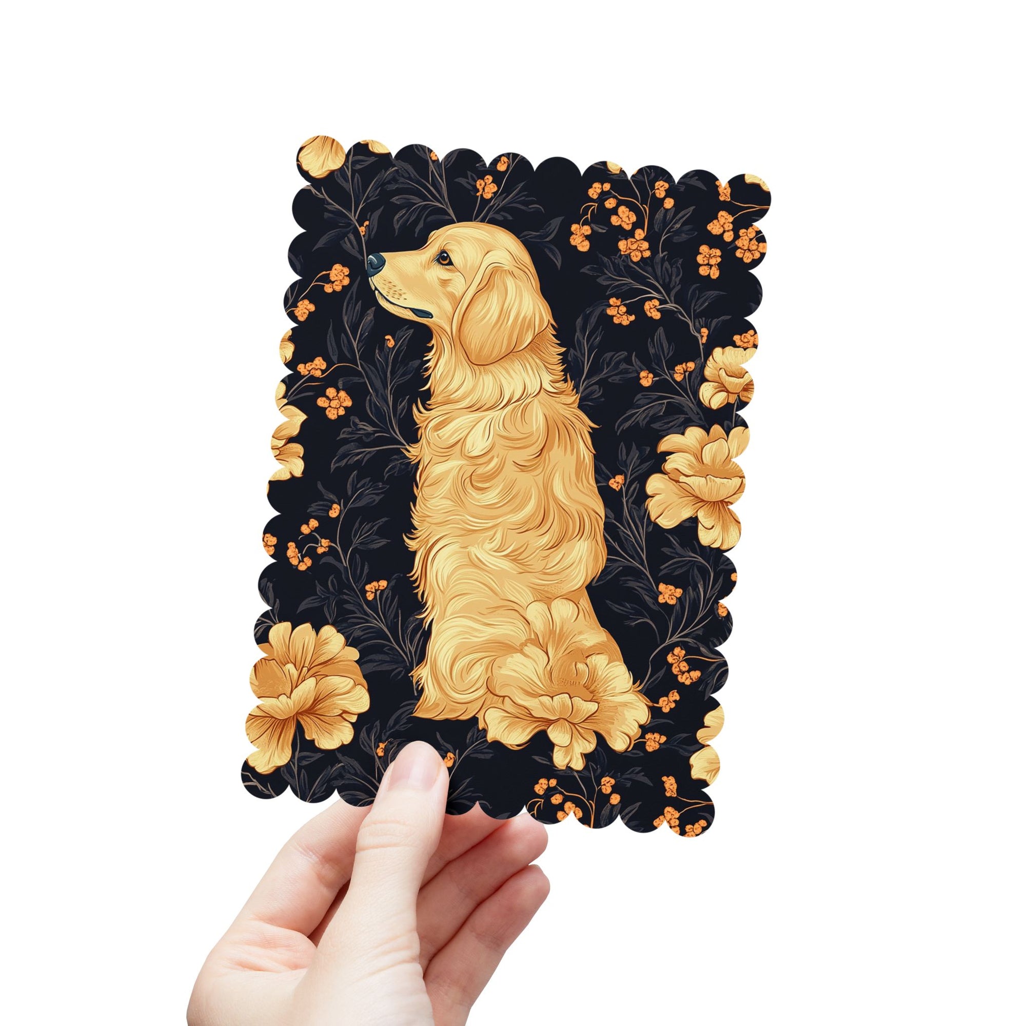 Golden Paws Floral Frenchie Postcards