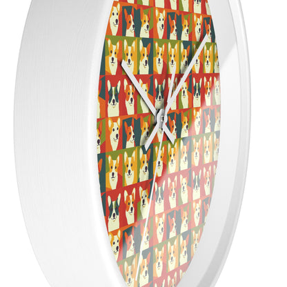 Corgi Chic Popart Pup Wall Clock