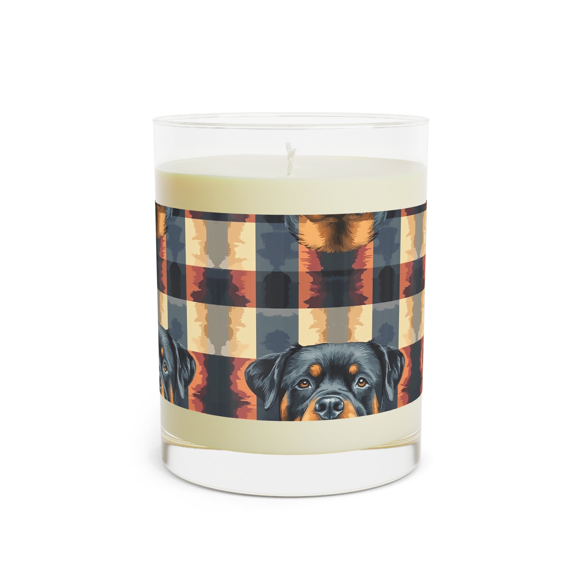 Pawsome Rottweiler Royalty Plaid Scented Candle