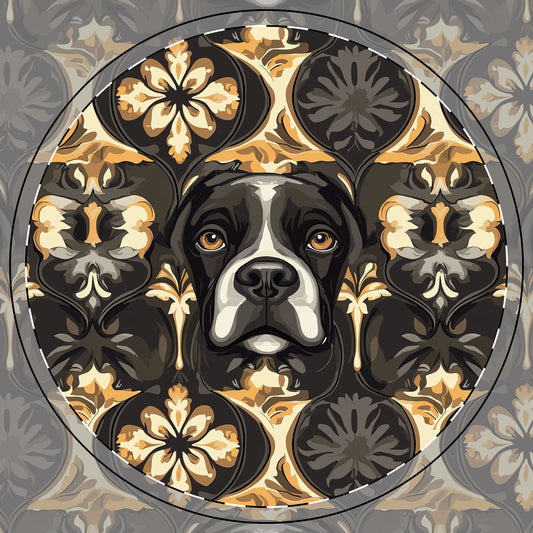 Manor Pup Boxer Royale Ceramic Coaster