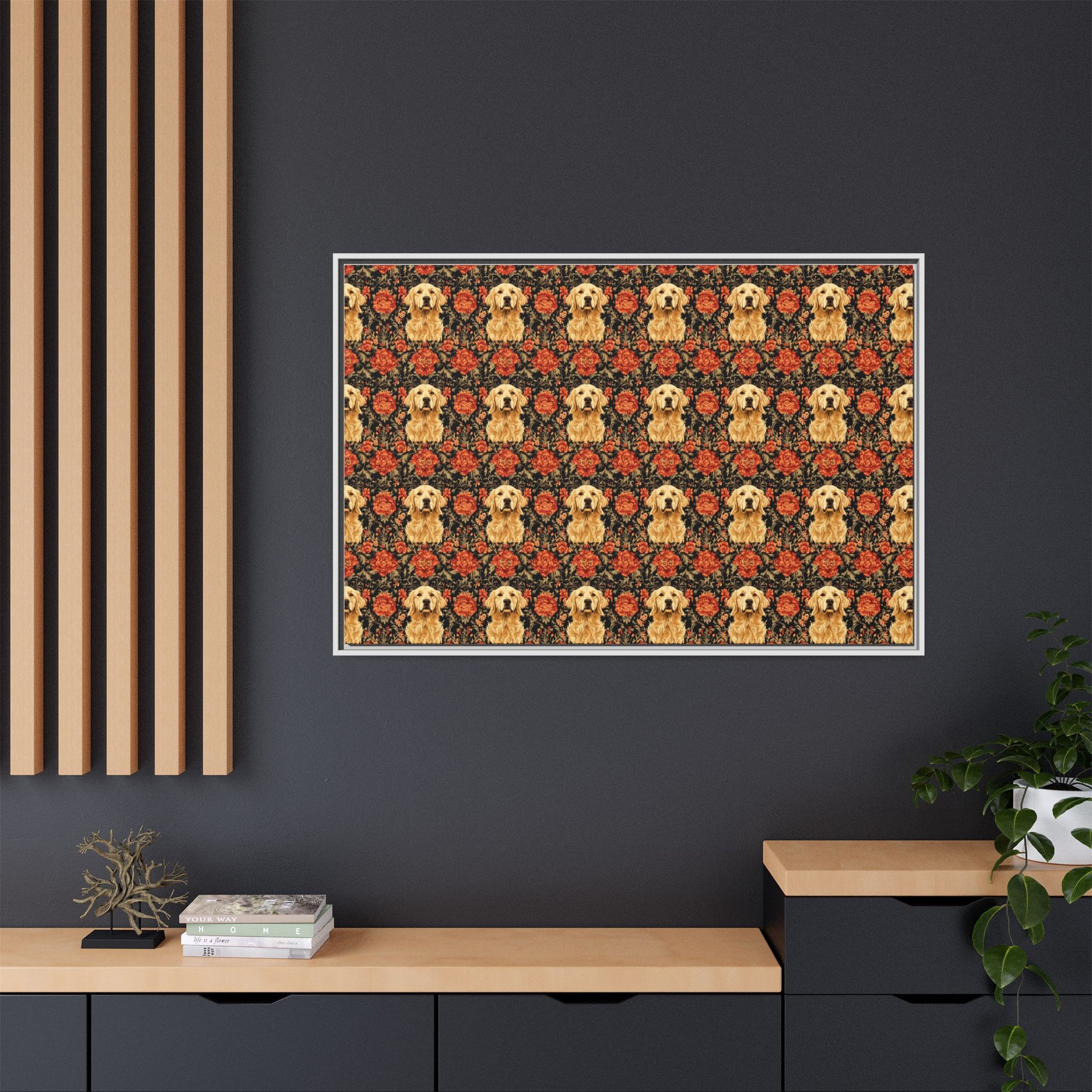 Golden Pawsatronic Tapestry Matte Canvas, Framed