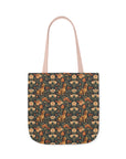 Dazzling Dachsund Blossoms & Foliage Canvas Tote Bag