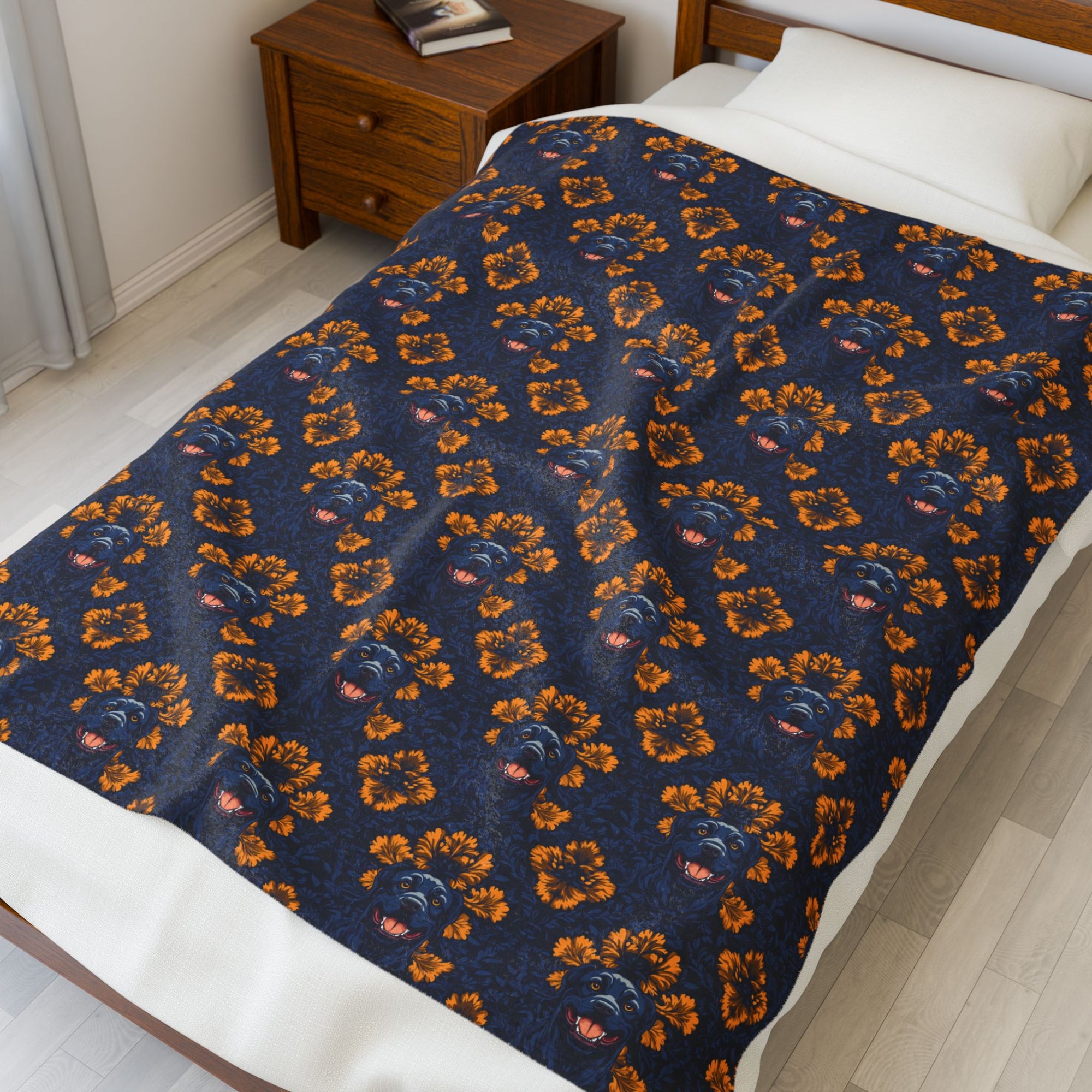 Royal Rottweiler Regalia Velveteen Plush Blanket