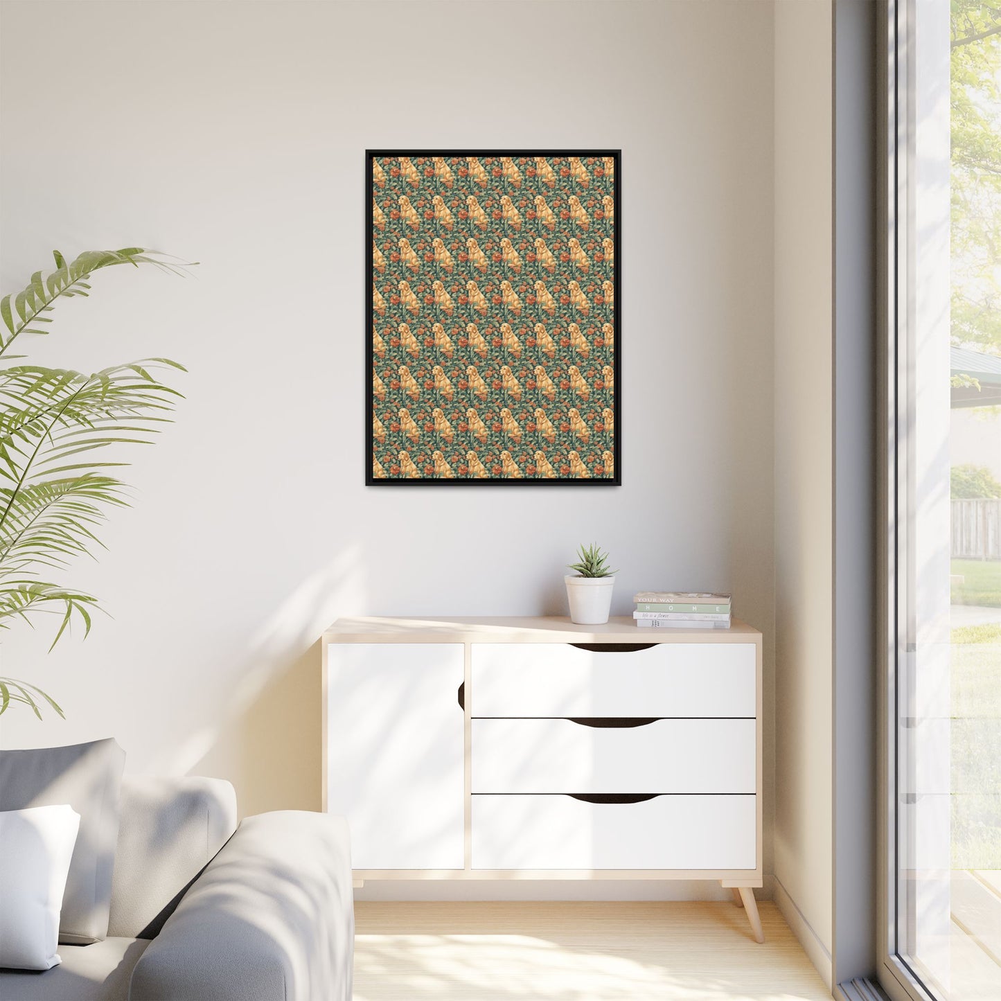 Blooming Goldie Glam Matte Canvas, Framed