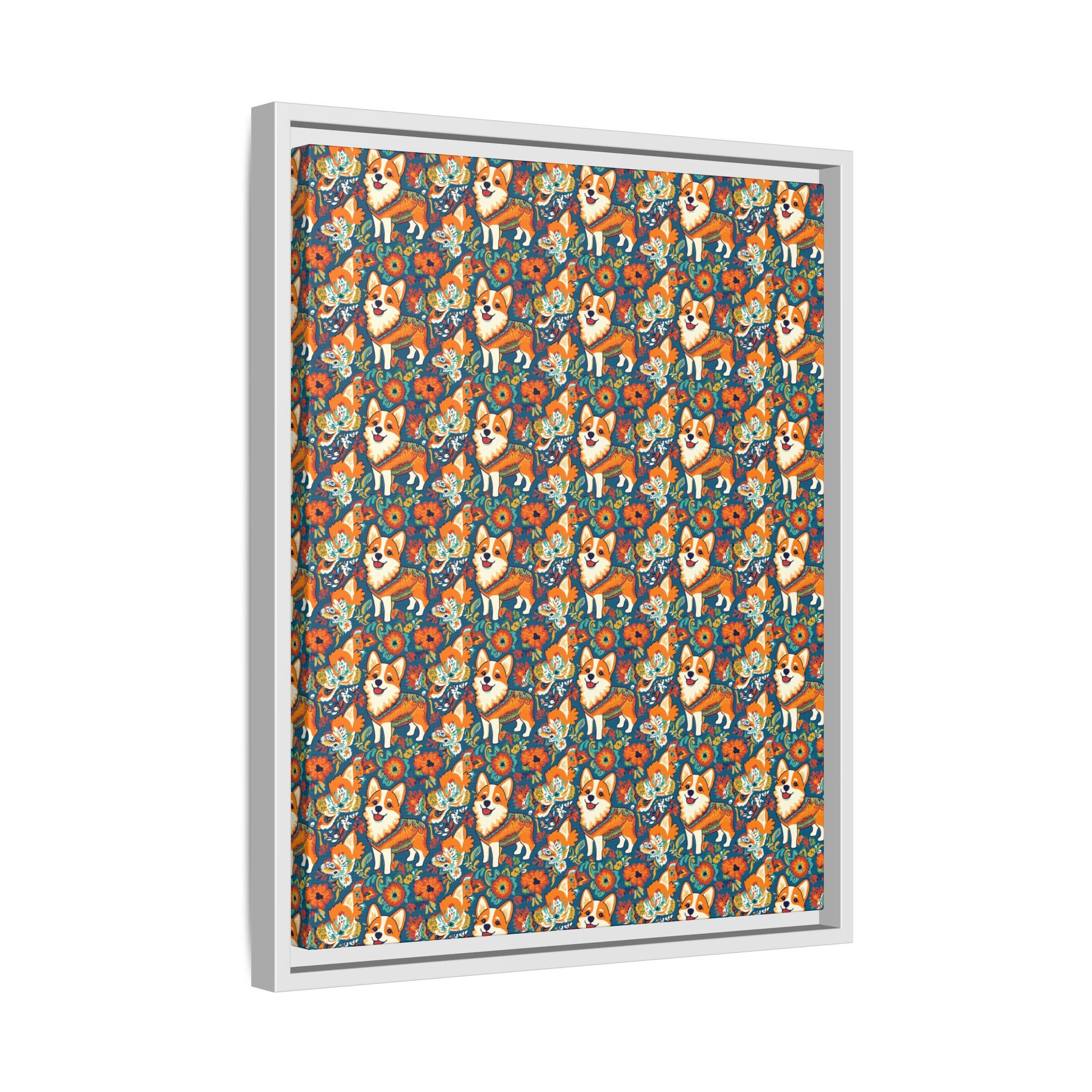 Corgi Carnival Couture Matte Canvas, Framed