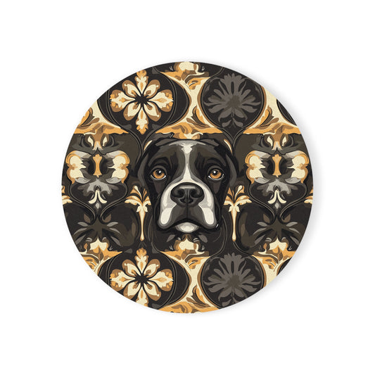 Manor Pup Boxer Royale Cork Back Coaster