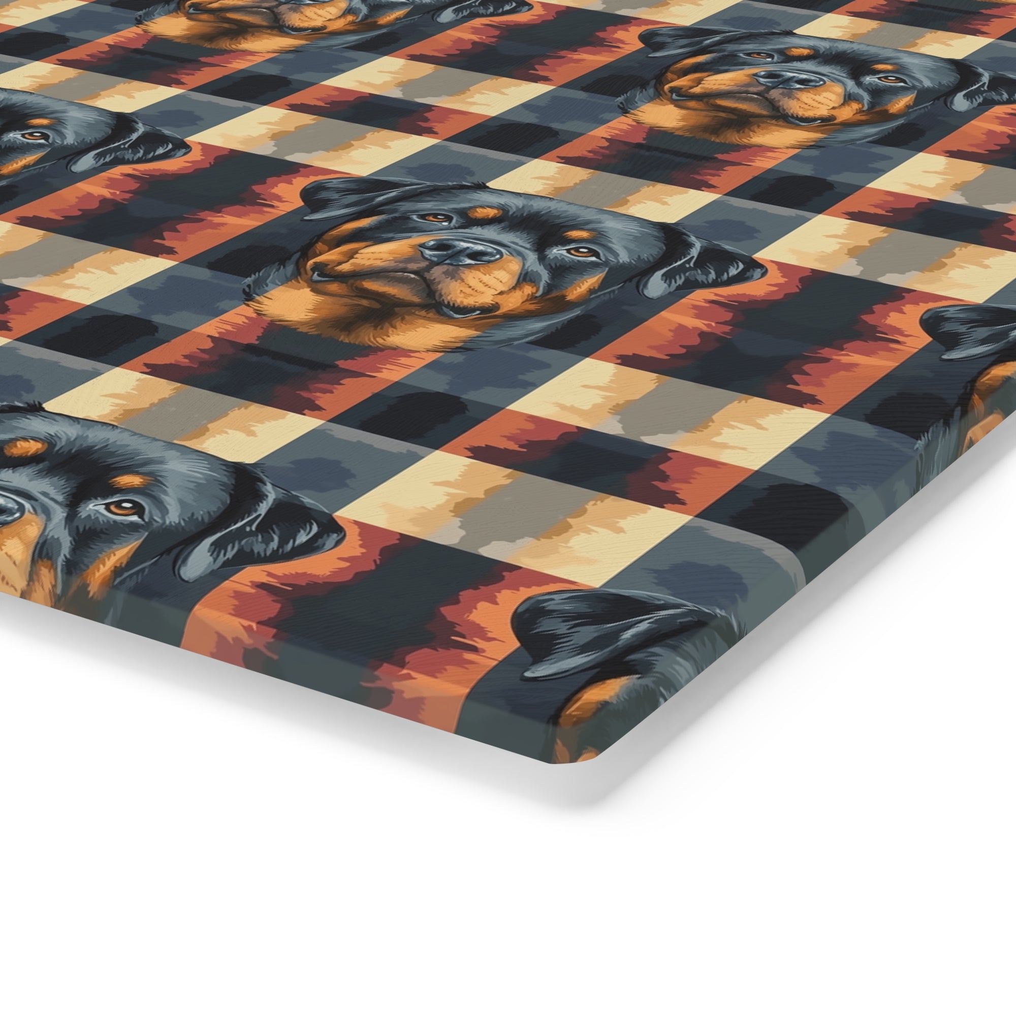 Pawsome Rottweiler Royalty Plaid Cutting Board