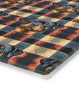 Pawsome Rottweiler Royalty Plaid Cutting Board