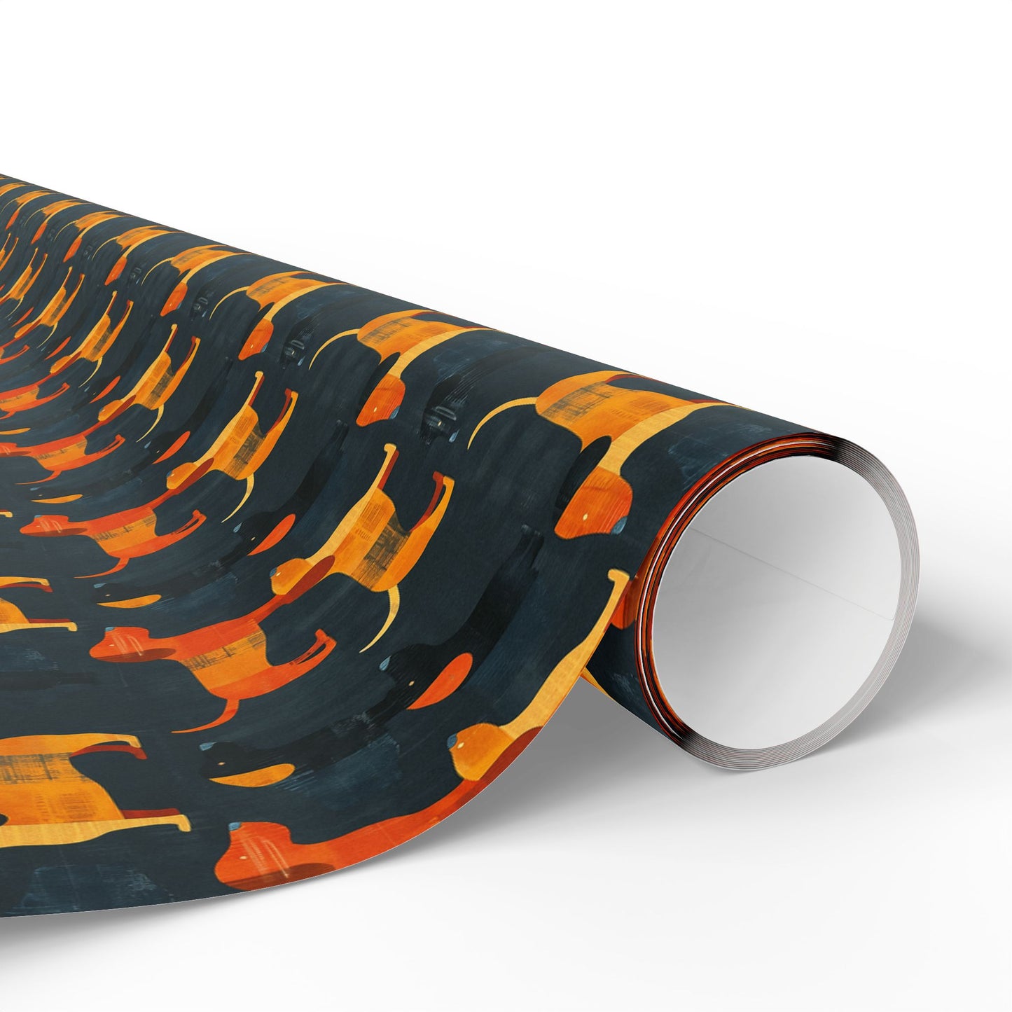 Dapper Dachshund Noir Glow Wrapping Paper