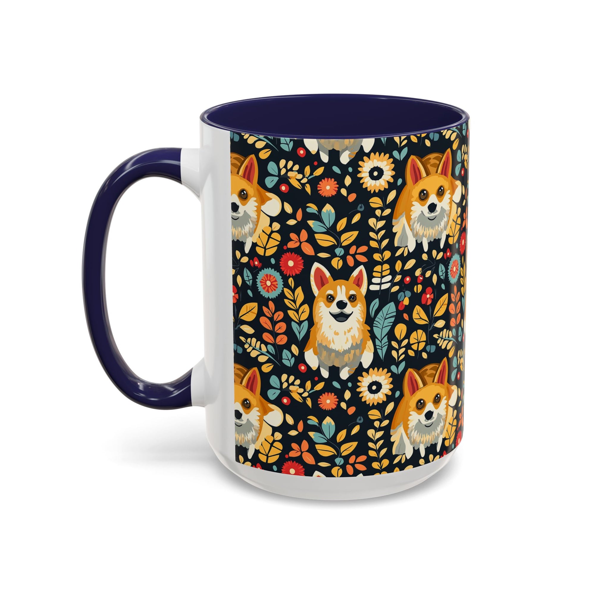 Corgi Rainbow Vine Dream Accent Coffee Mug