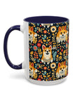 Corgi Rainbow Vine Dream Accent Coffee Mug