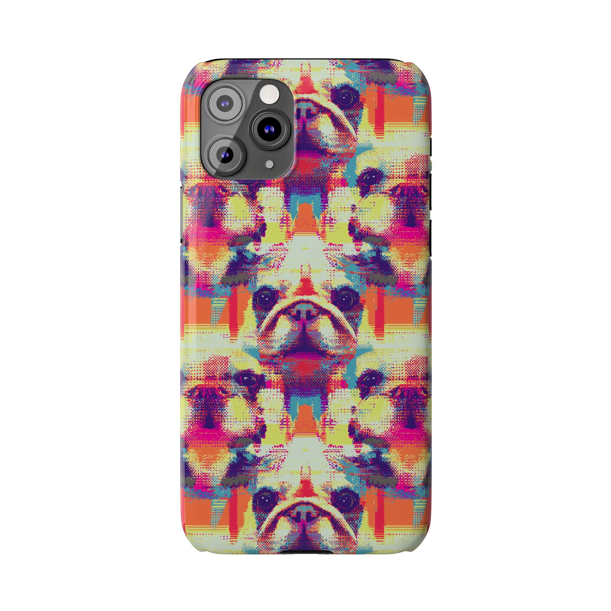 Glitchy Bulldog Blitz Slim Phone Cases