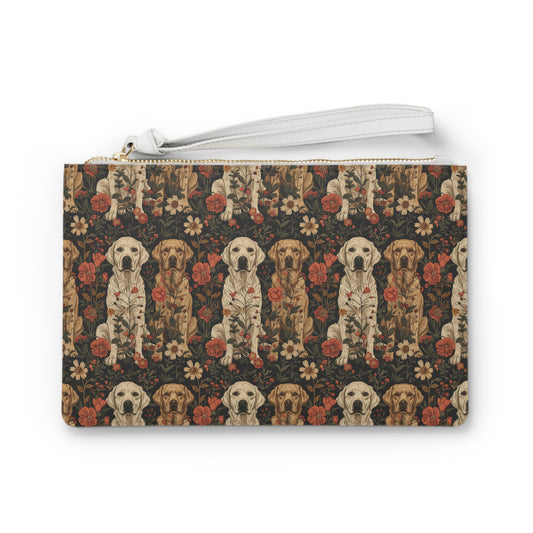 Blossoming Labradors Bouquet Clutch Bag