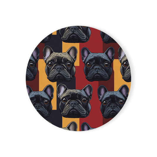 Chic Canine Checkmate - Frenchie Edition Cork Back Coaster