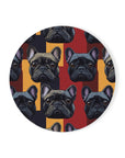 Chic Canine Checkmate - Frenchie Edition Cork Back Coaster