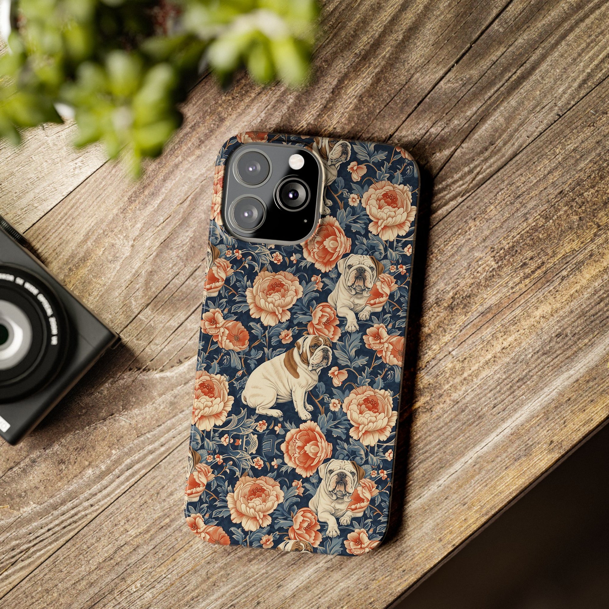 Blooming Bulldog Beauty Slim Phone Cases