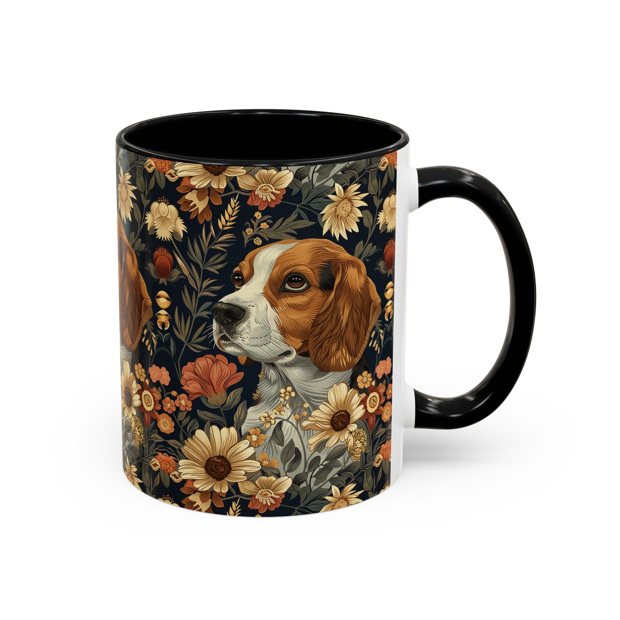 Beagle Blossoms Accent Coffee Mug