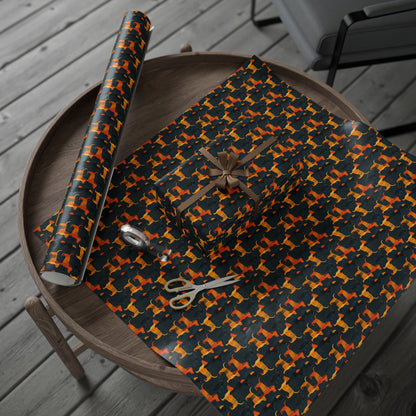 Dapper Dachshund Noir Glow Wrapping Paper