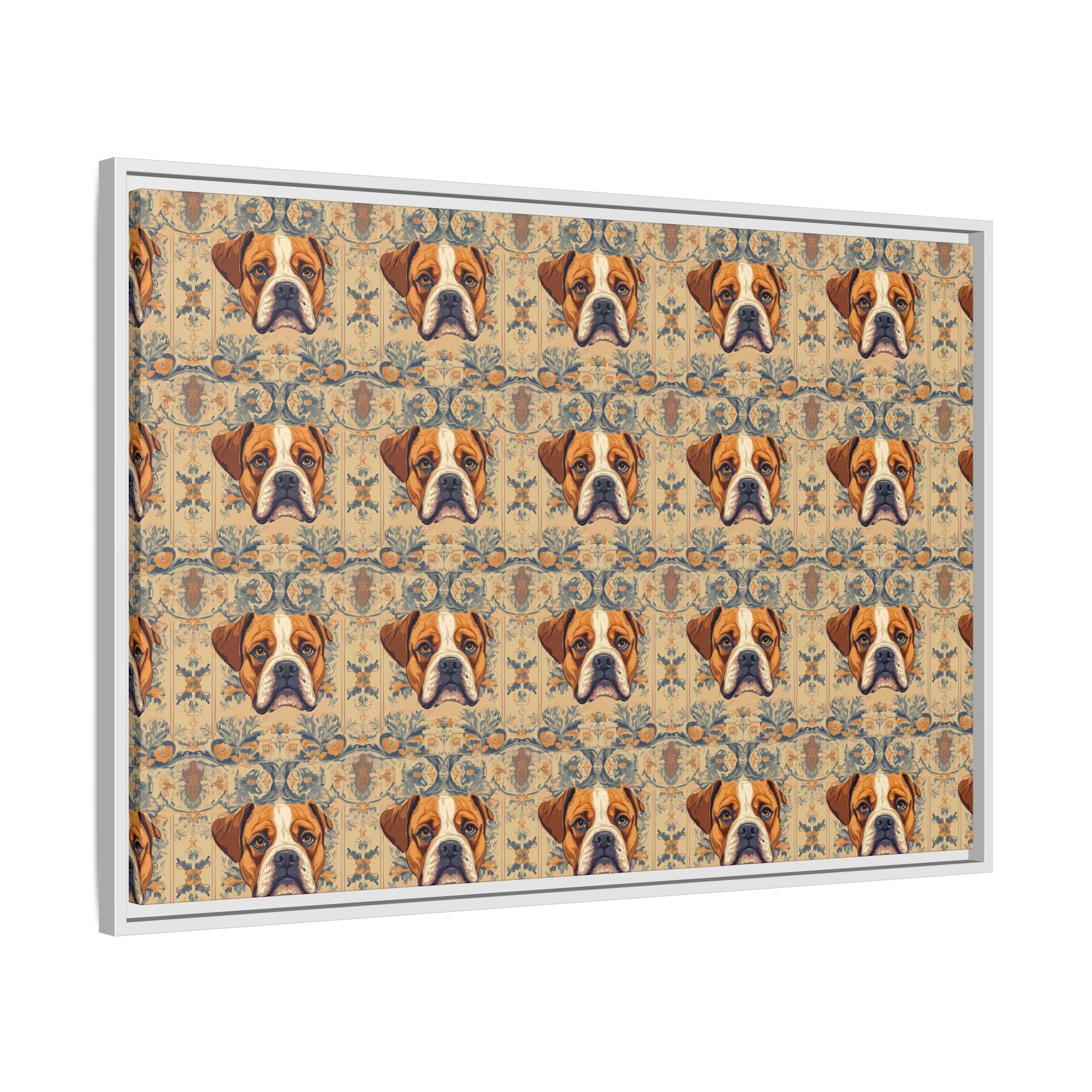 Bowtie Boxer Bliss Matte Canvas, Framed