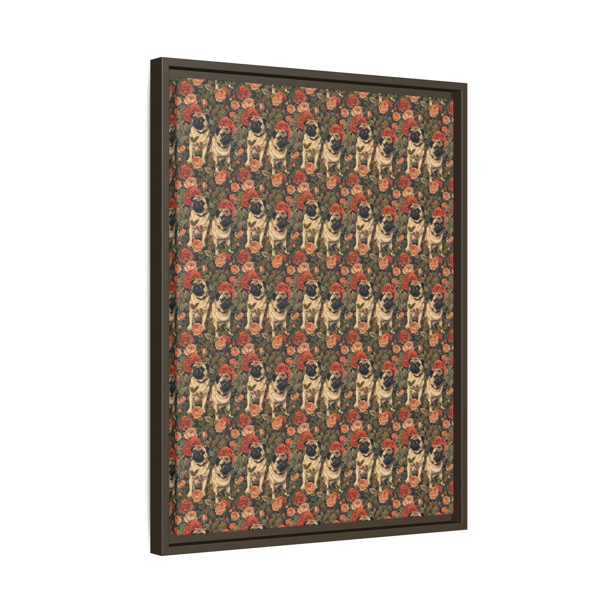 Blooming Pug Paradise Matte Canvas, Framed