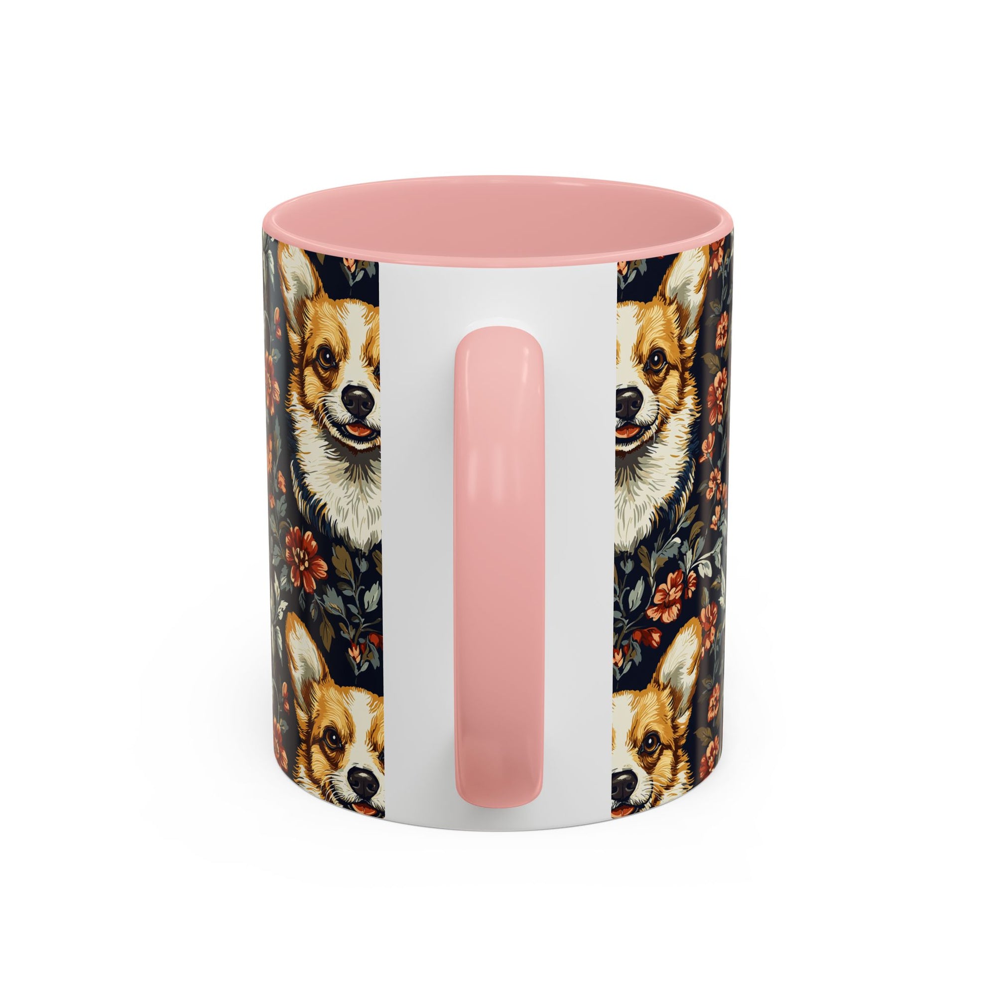 Floofy Corgi Blossom Blast Accent Coffee Mug