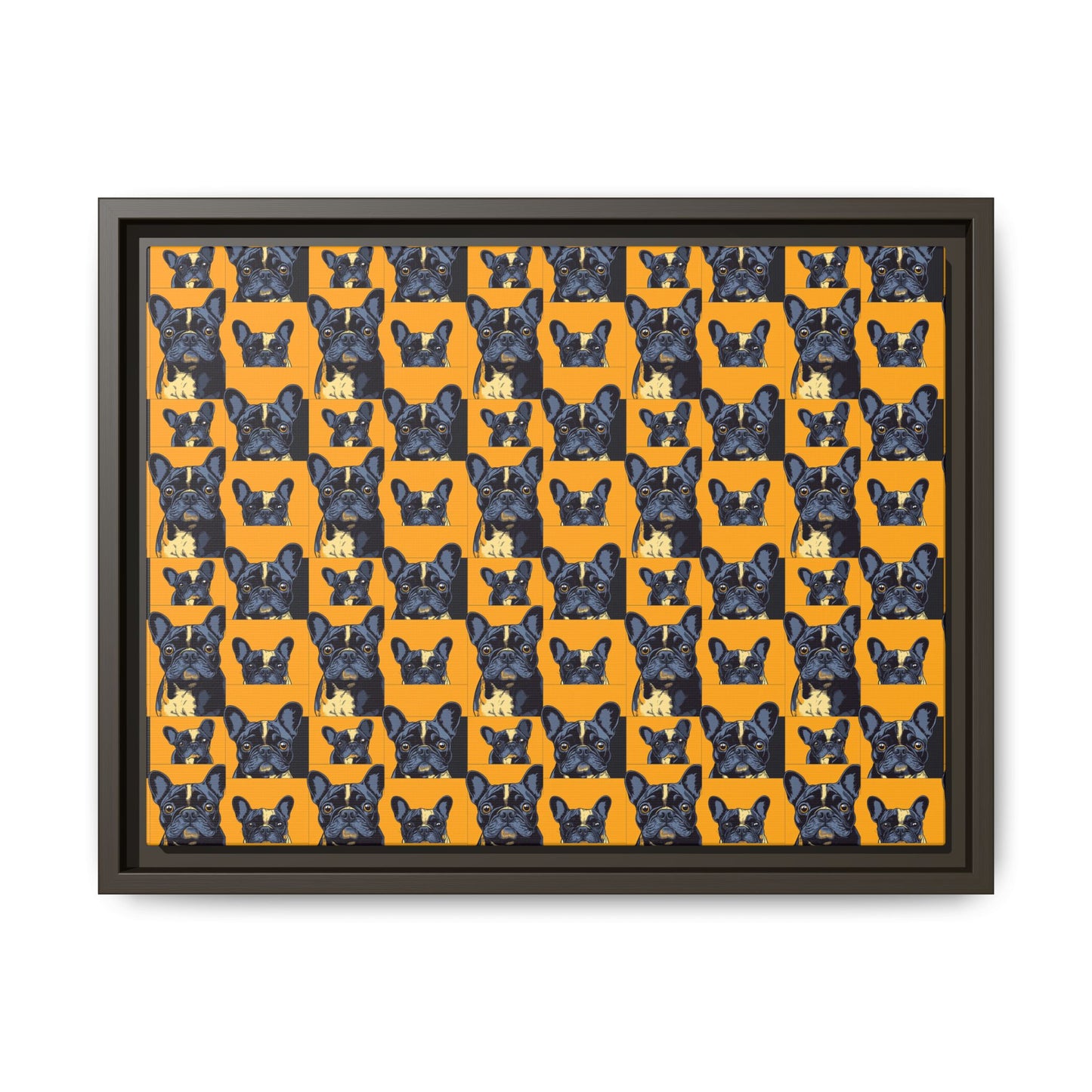 Frenchie Pawsitively Pawsome Peek-a-Boo Perfection Matte Canvas, Framed