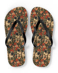 Blooming Pug Paradise Flip Flops