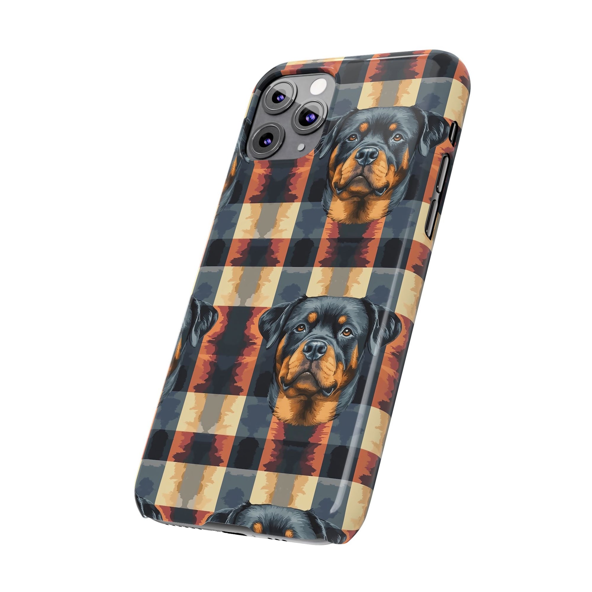 Pawsome Rottweiler Royalty Plaid Slim Phone Cases