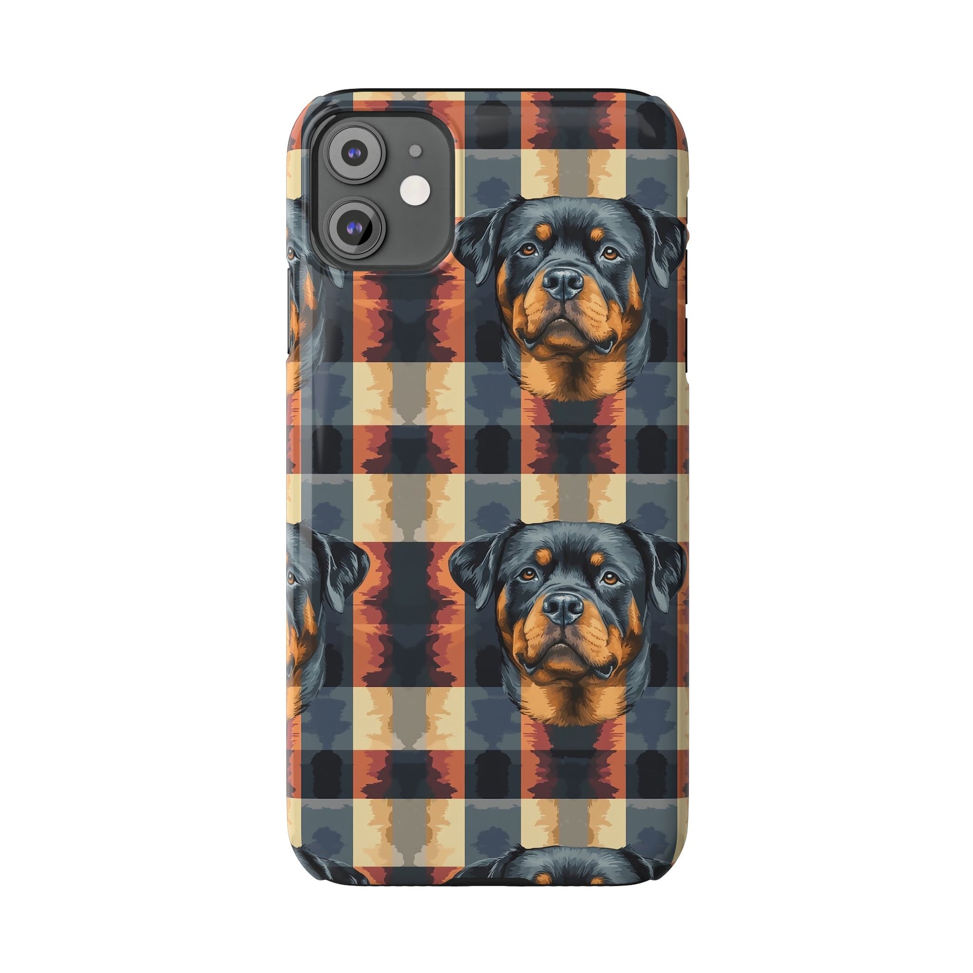 Pawsome Rottweiler Royalty Plaid Slim Phone Cases