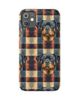 Pawsome Rottweiler Royalty Plaid Slim Phone Cases