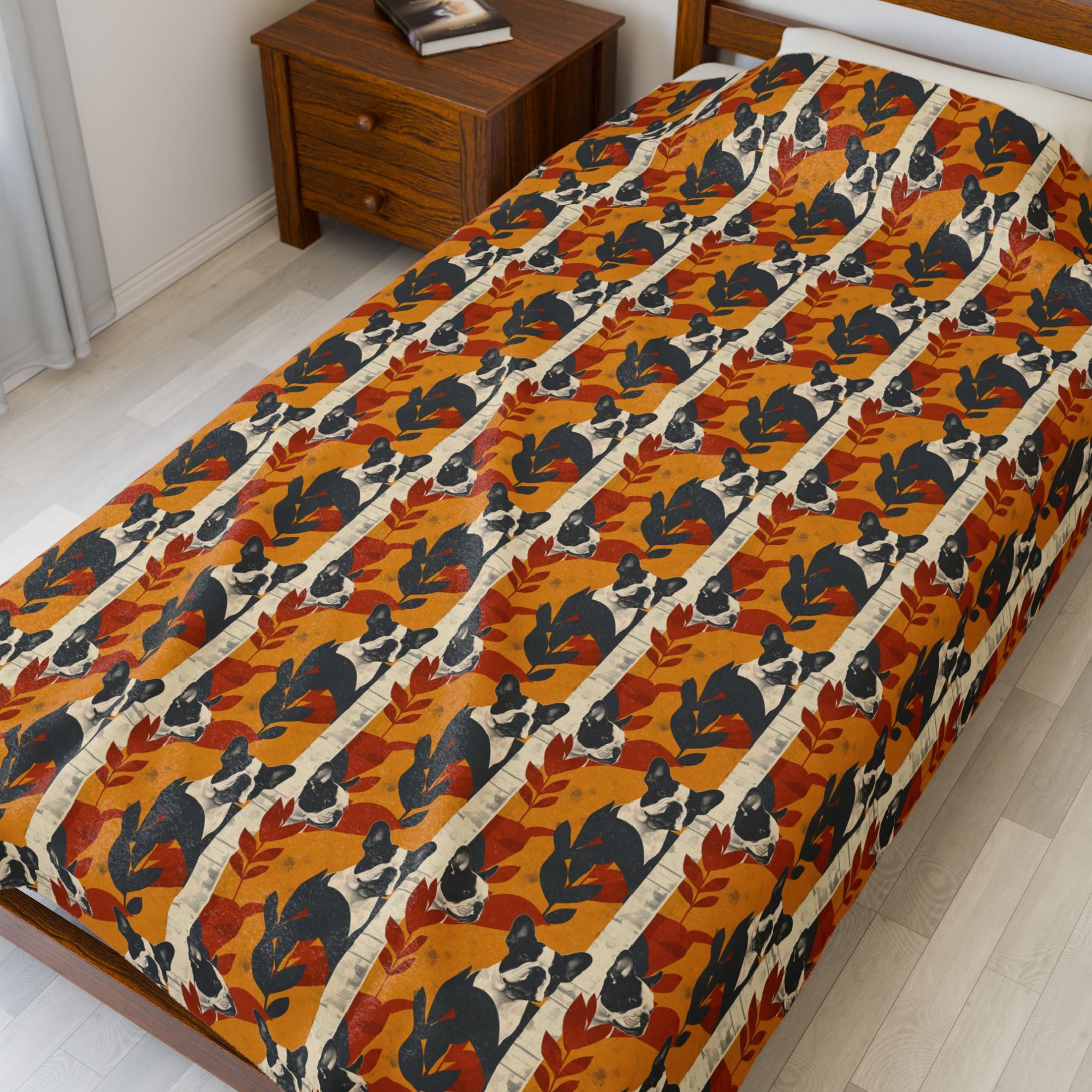 Chic Frenchie Charm Velveteen Plush Blanket