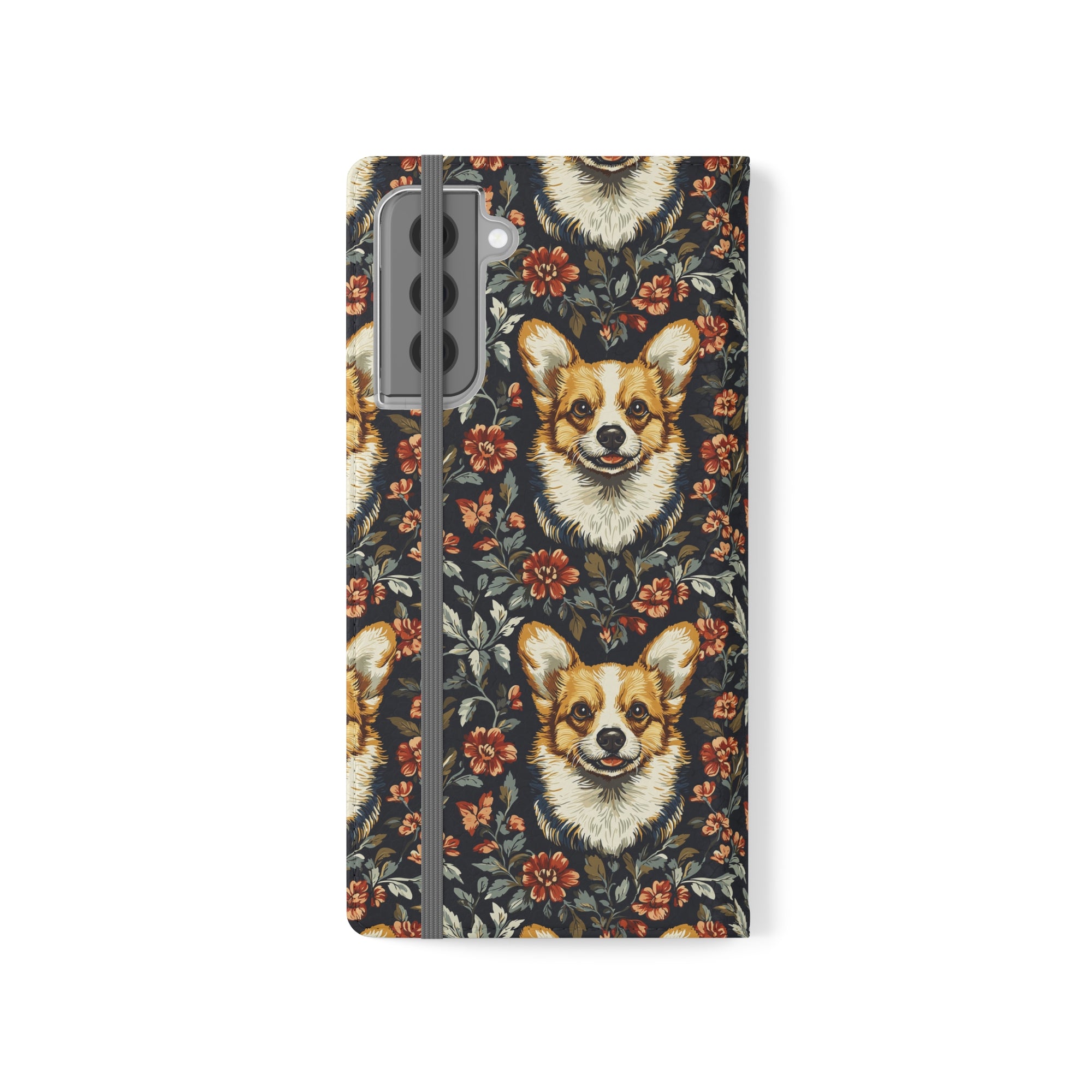 Floofy Corgi Blossom Blast Flip Cases