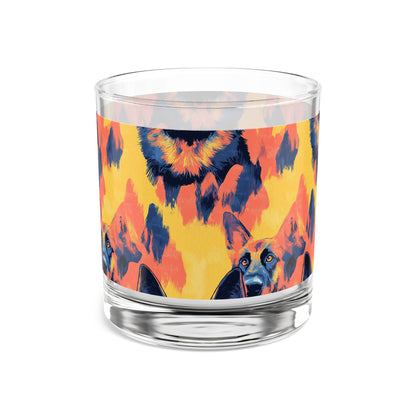 Impressionistic German Shepherds Rocks Glass