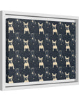 Frenchie Celestial Soar Matte Canvas, Framed