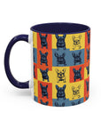 Frenchie Pop Art Pawfection Grid Accent Coffee Mug