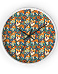 Corgi Carnival Couture Wall Clock