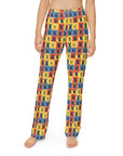 Frenchie Pop Art Pawfection Grid Kids Pajama Pants